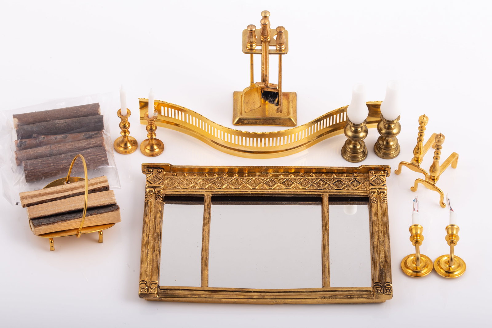 (8+/-) PCS. BRASS HEARTH RELATED DOLLHOUSE MINIATURES (1 of 5)