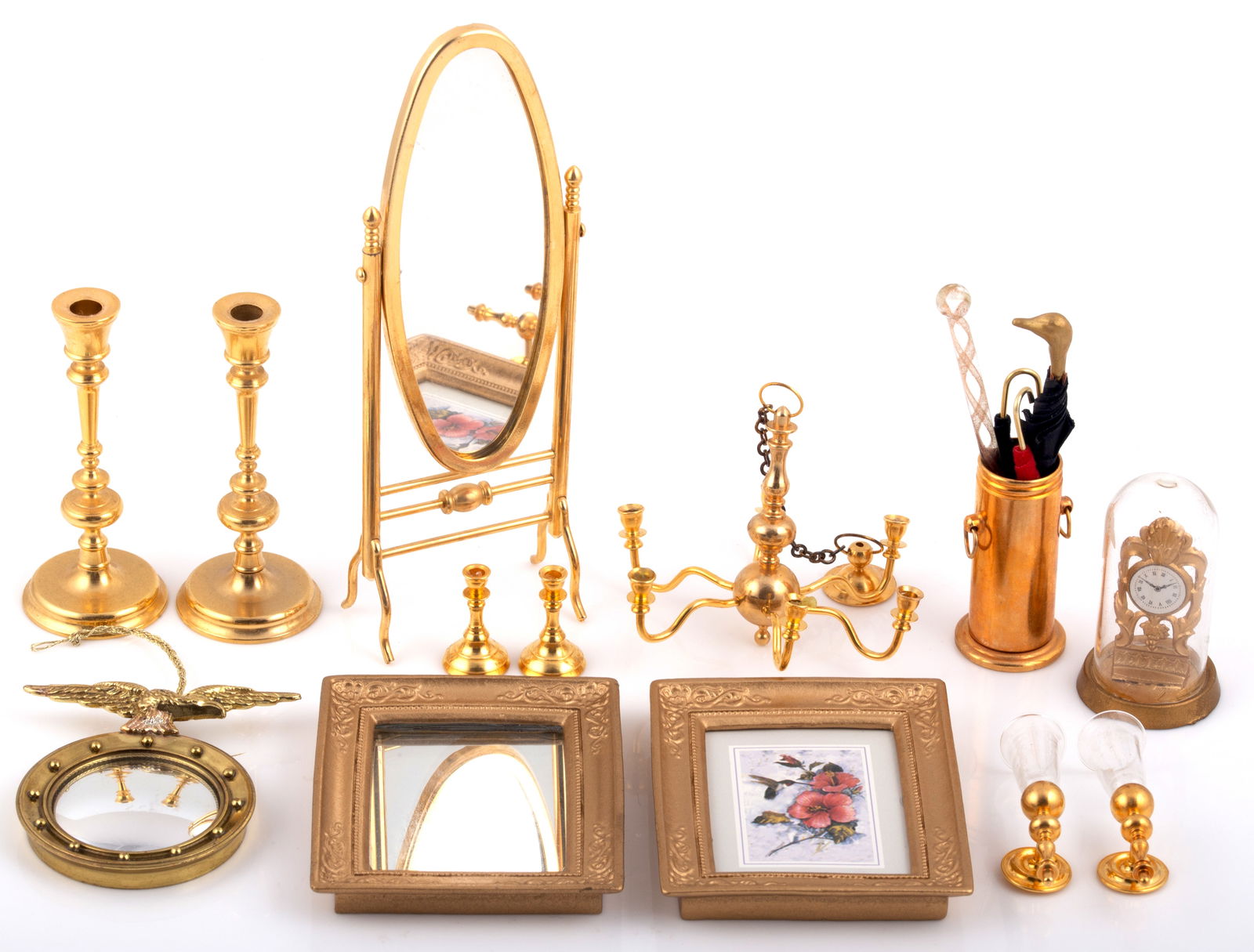 (10) DOLLHOUSE MINIATURE BRASS ETC. FURNITURE & DÉCOR (1 of 9)