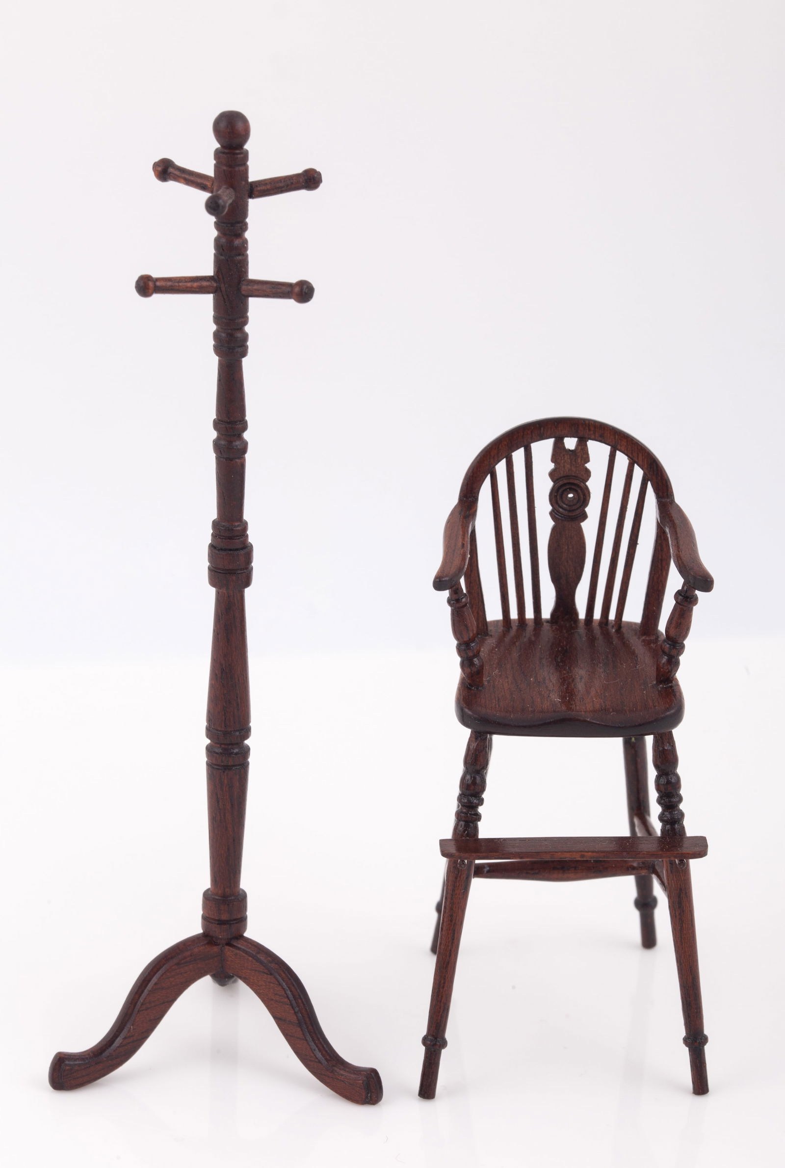 (2) ARTISAN MADE DOLLHOUSE FURNITURE  - FINE CRAFTMANSHIP , BOTH SIGNED ILLEGIBLY (1 of 5)