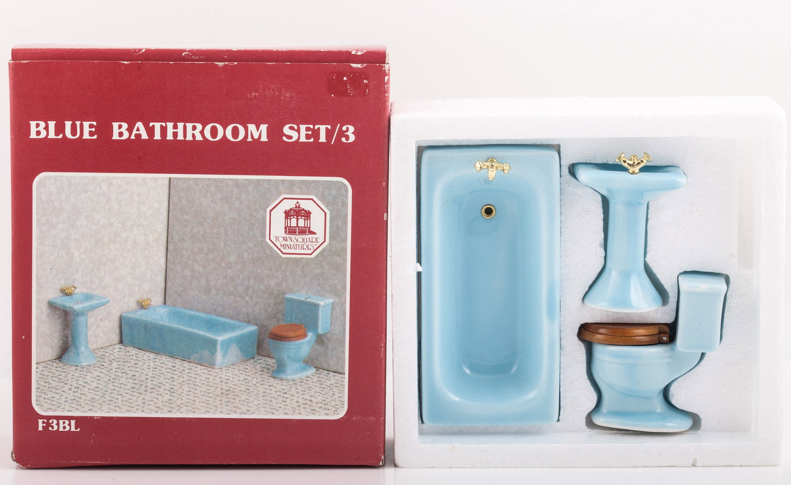 3 PIECE DOLLHOUSE BATHROOM SET - NIB (1 of 3)