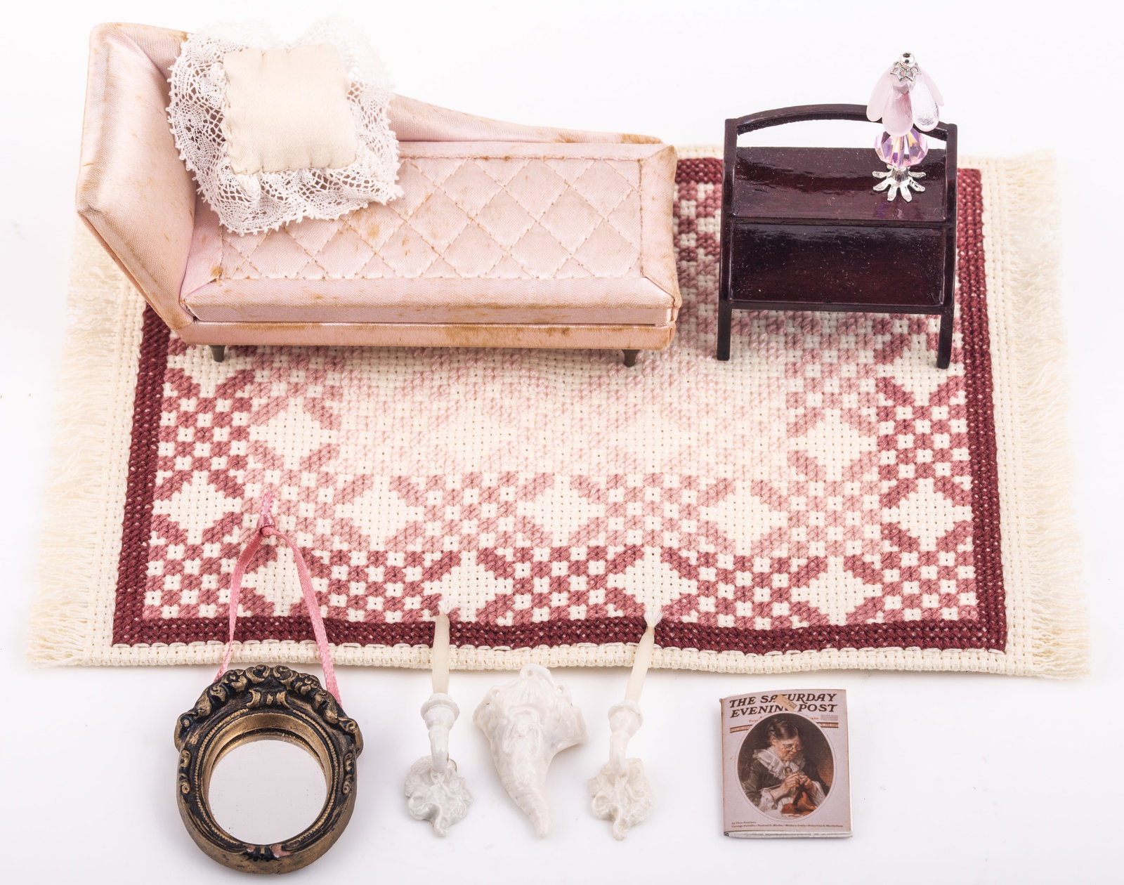 (9) DOLLHOUSE BEDROOM FURNITURE & ACCESSORIES (1 of 5)