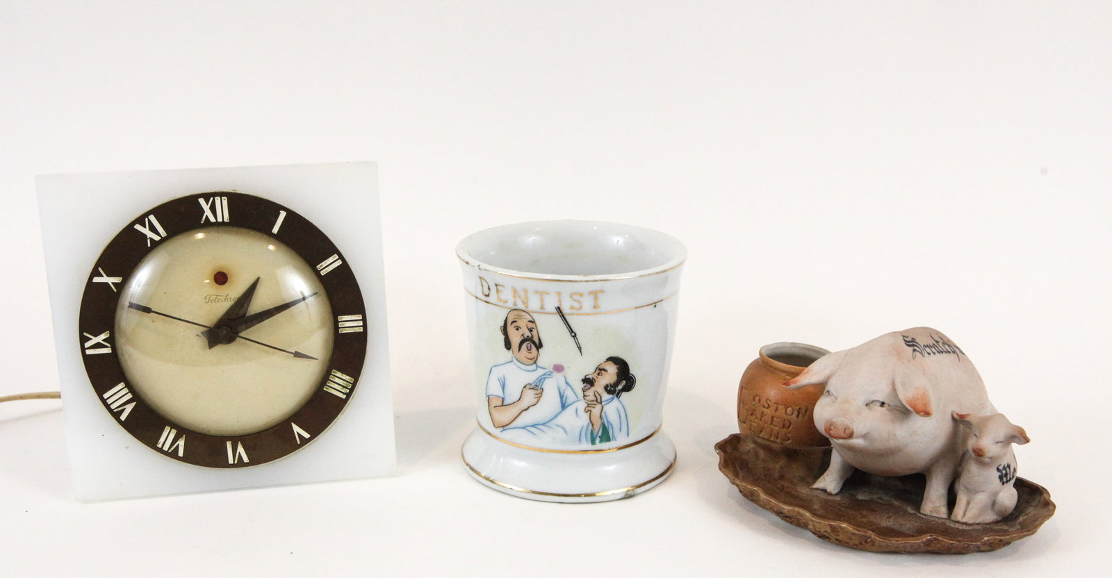 DESK CLOCK, PIG MATCH STRIKE, OCCUPATIONAL MUG (1 of 19)