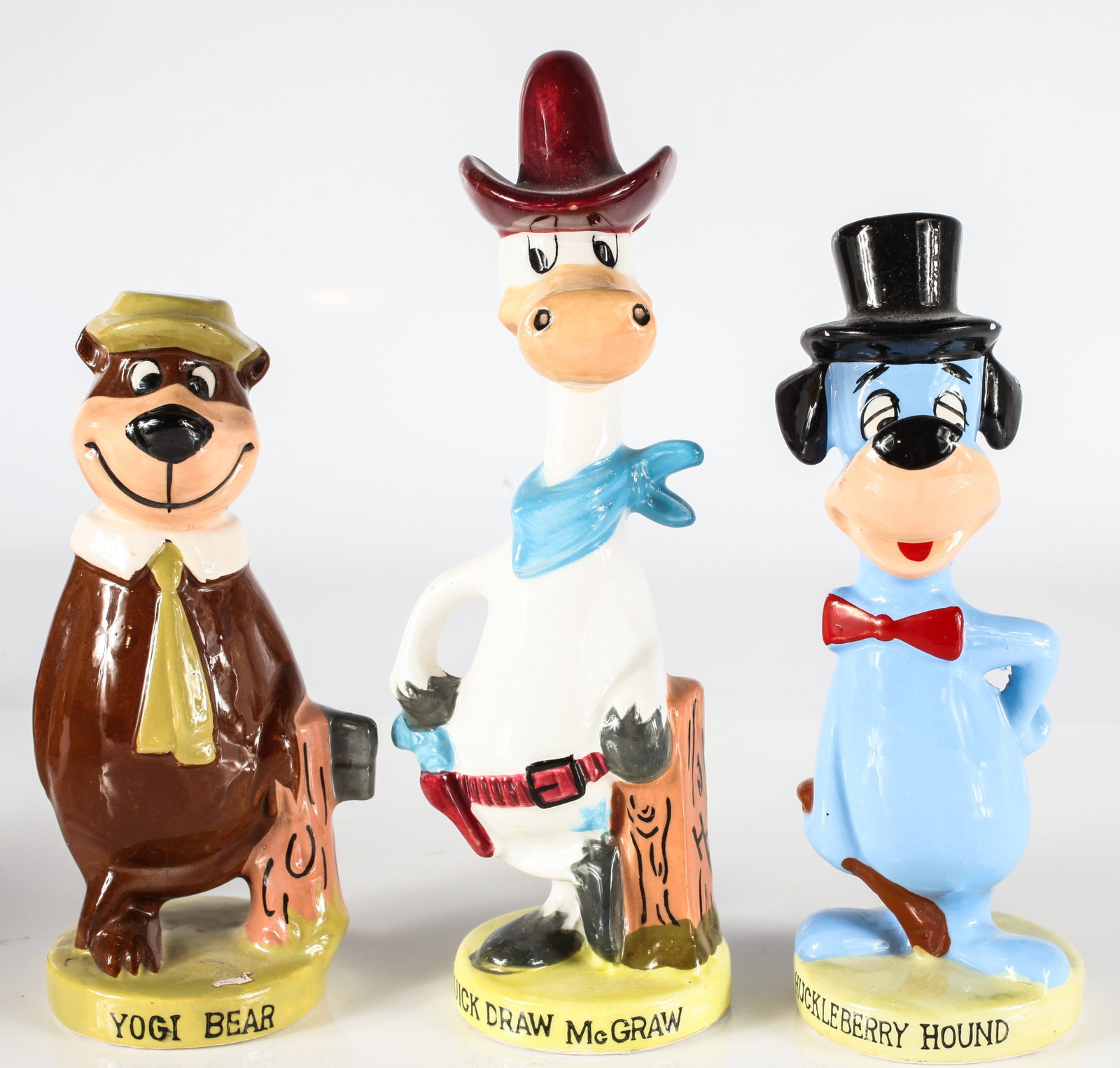 HANNA BARBERA VINTAGE CERAMIC FIGURES YOGI, HUCKLEBERRY & QUICK DRAW (1 of 10)
