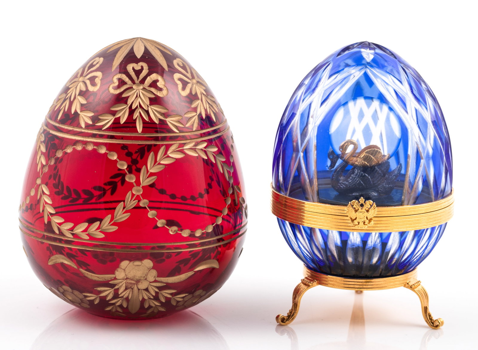 (2) ST. PETERSBURG FABERGE STYLE EGGS (1 of 5)