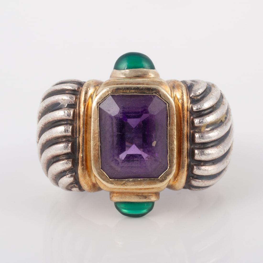 DAVID YURMAN RENAISSANCE CABLE STERLING  & 14K RING (1 of 4)