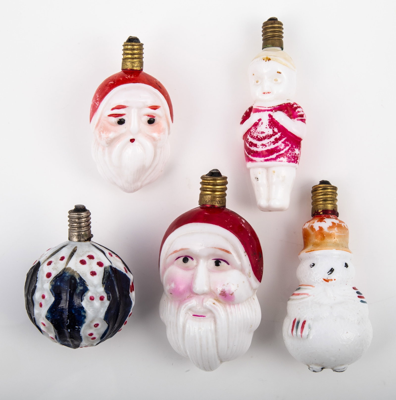 (5) MILK GLASS CHRISTMAS LIGHT BULBS (1 of 8)
