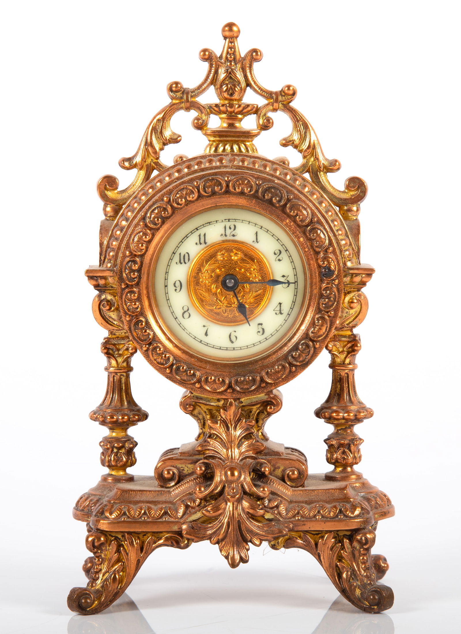ORNATE METAL DESK CLOCK (1 of 5)