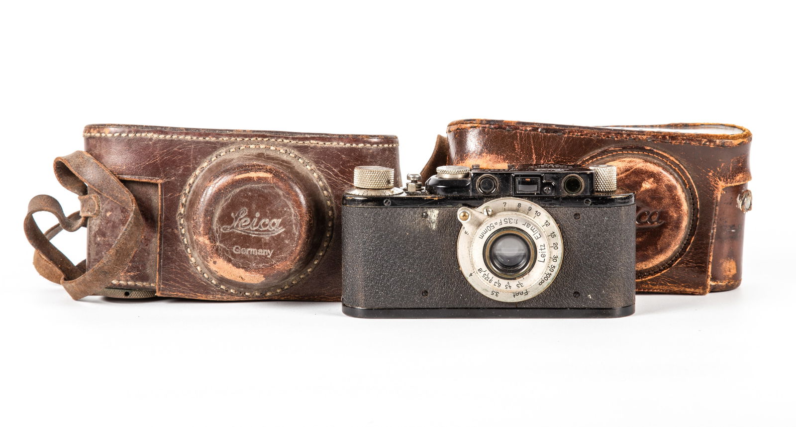 LEICA IID BLACK LEITZ ELMAR 3.5 50MM CAMERA, CASE, ETC. (1 of 5)