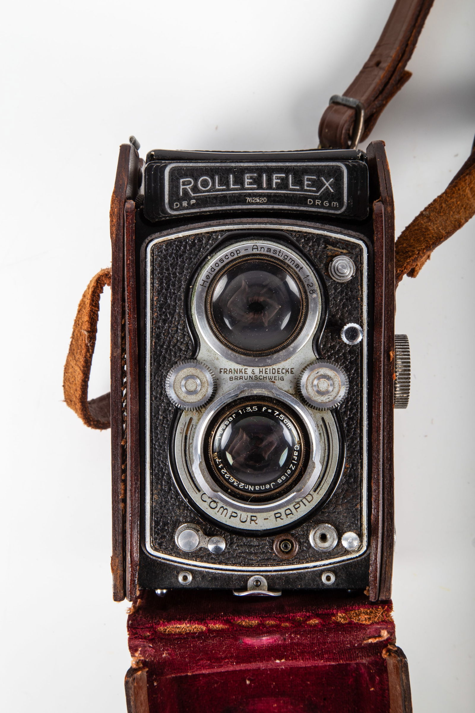 ROLLEIFLEX TLR FRANKE & HEIDECKE COMPUR-RAPID CAMERA with LEATHER CASE (1 of 5)