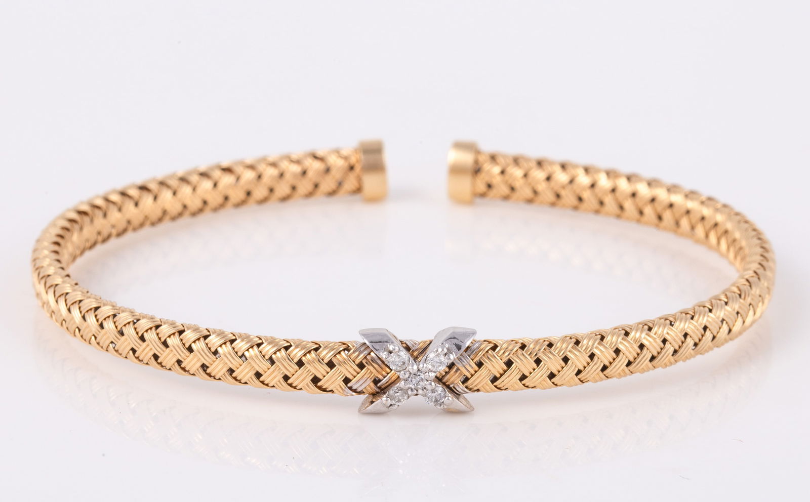 14K TWO-TONE GOLD WOVEN BANGLE (1 of 6)