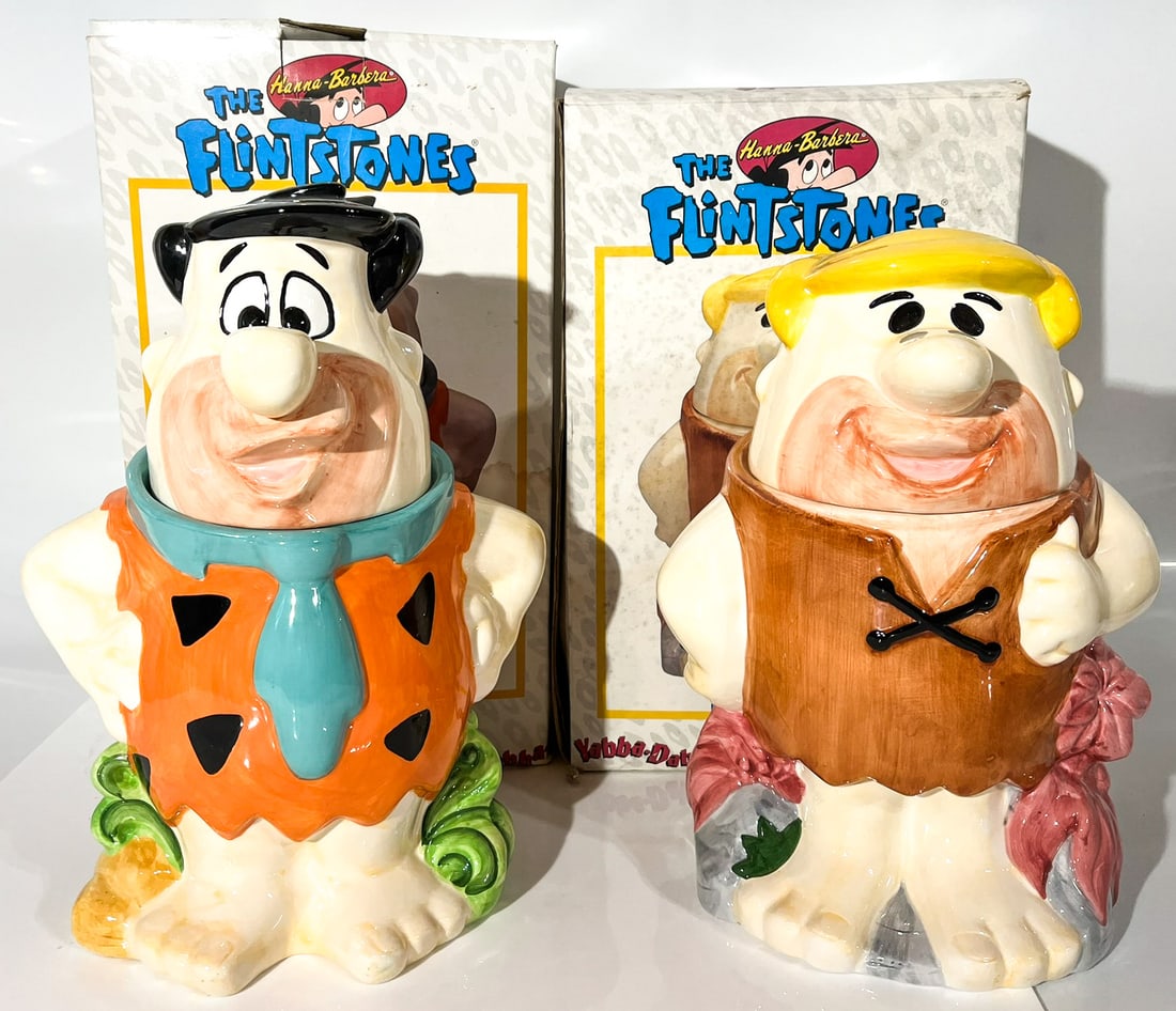 FLINTSTONES COOKIE JARS - FRED & BARNEY (1 of 10)