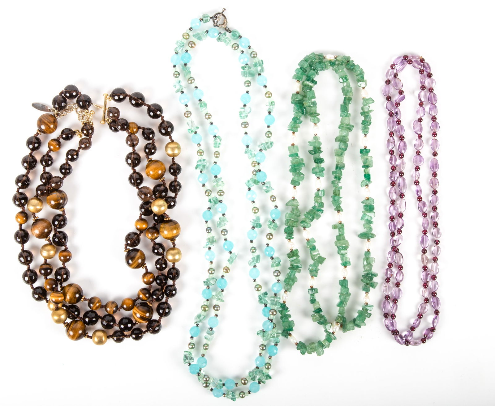 (4) DESIGNER, ETC. BEADED NECKLACES (1 of 6)