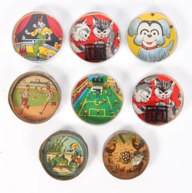 (8) ANTIQUE DEXTERITY PUZZLES / POCKET MIRRORS