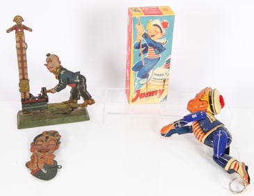 (3) GERMAN TIN MECHANICAL TOYS: LEHMANN, GELY, ETC.