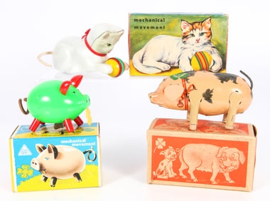VINTAGE GERMAN WIND-UP ANIMAL TOYS - ORIGINAL BOXES