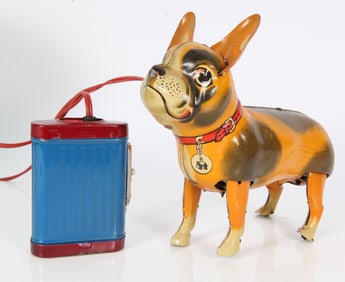 VINTAGE BULLDOG BATTERY OP TOY - BLOMER & SCHULER