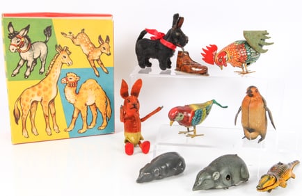 (10) MOSTLY GERMAN ANTIQUE WIND-UP TOYS: CARL ORIGINAL, ETC.