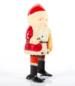 CELLULOID SANTA with PACK - OCCUPIED JAPAN, LEAD FEET WIND-UP