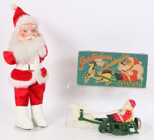 (2) VINTAGE CHRISTMAS SANTA TOYS