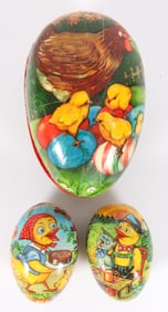 (3) VINTAGE GERMAN EASTER EGG CANDY CONTAINERS