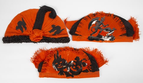 (3) VINTAGE GERMAN HALLOWEEN HATS