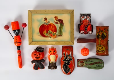 (9) VINTAGE NOISEMAKERS, HALLOWEEN, ETC.