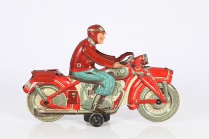 TIPP VINTAGE CLOCKWORK MOTORCYCLE TOY