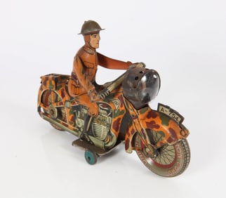 RARE PRE-WAR JAPAN COPY OF ARNOLD SEARCHLIGHT MOTORCYCLE - Masudaya