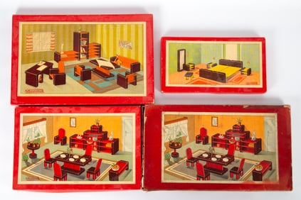 (4) VINTAGE SCHOWANEK DOLL FURNITURE KITS - ORIGINAL BOXES