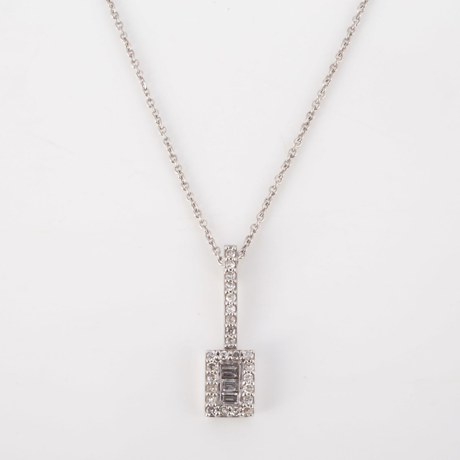 14K WHITE GOLD CHAIN WITH DIAMOND PENDANT (1 of 3)