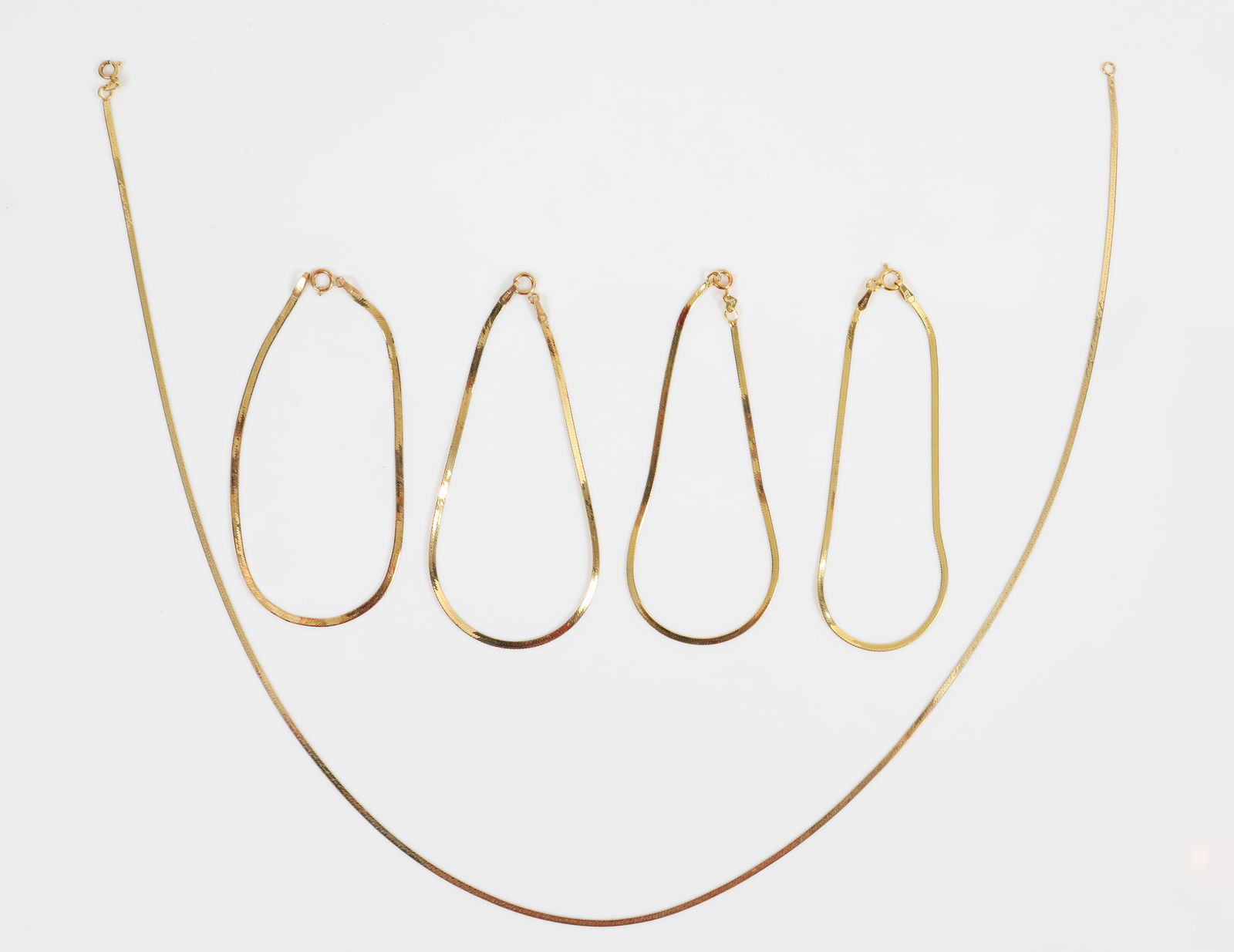 (5) PCS. 14K GOLD NECKLACE & BRACELETS (1 of 14)