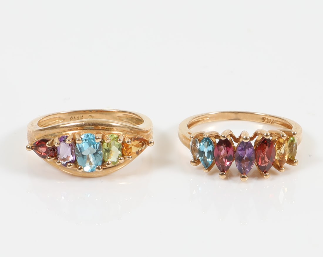 (2) 14K GOLD & STONE RINGS (1 of 11)