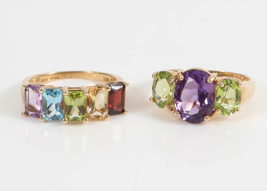 (2) 14K GOLD AND GEMSTONE RINGS (1 of 11)