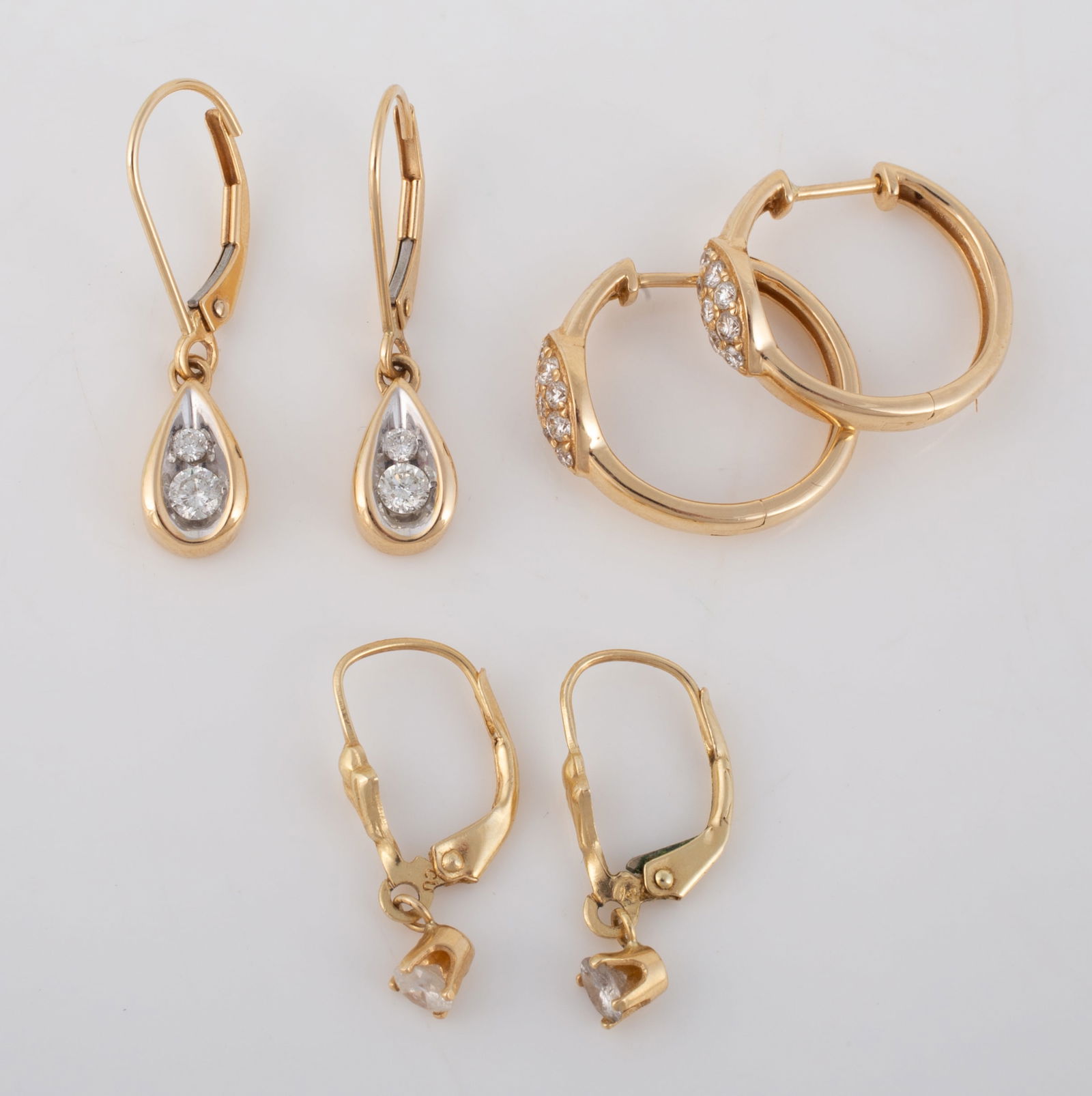 (3) PAIR DIAMOND EARRINGS (1 of 5)