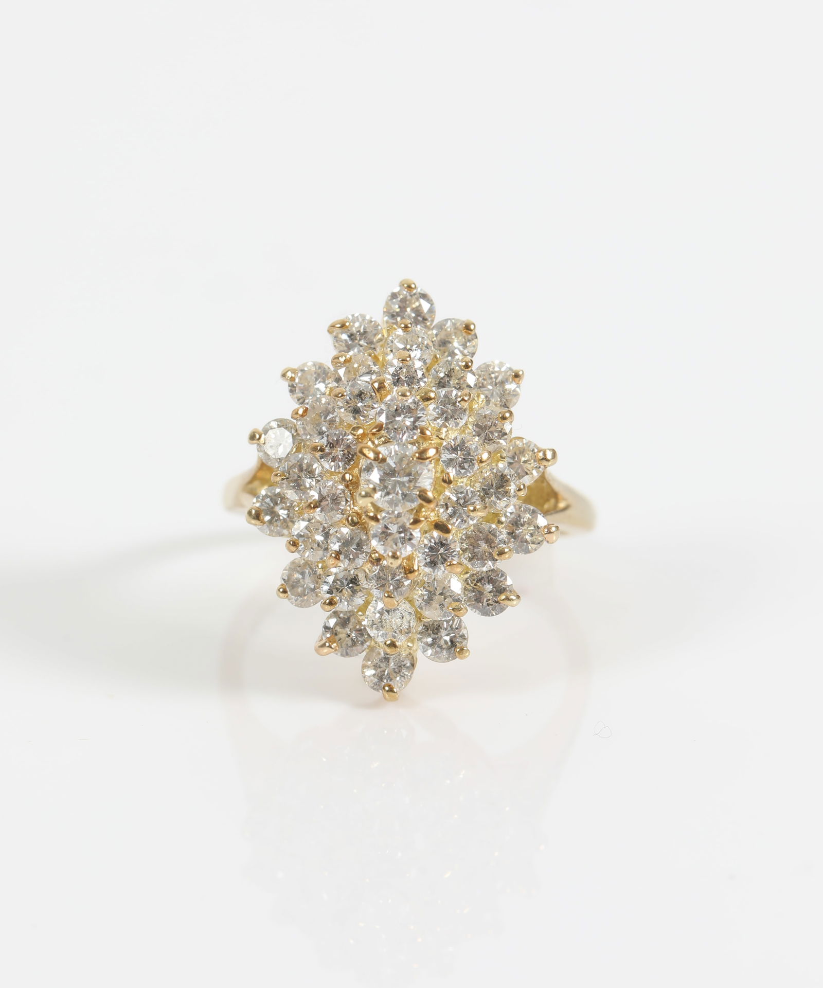 14K GOLD & DIAMOND CLUSTER RING (1 of 6)