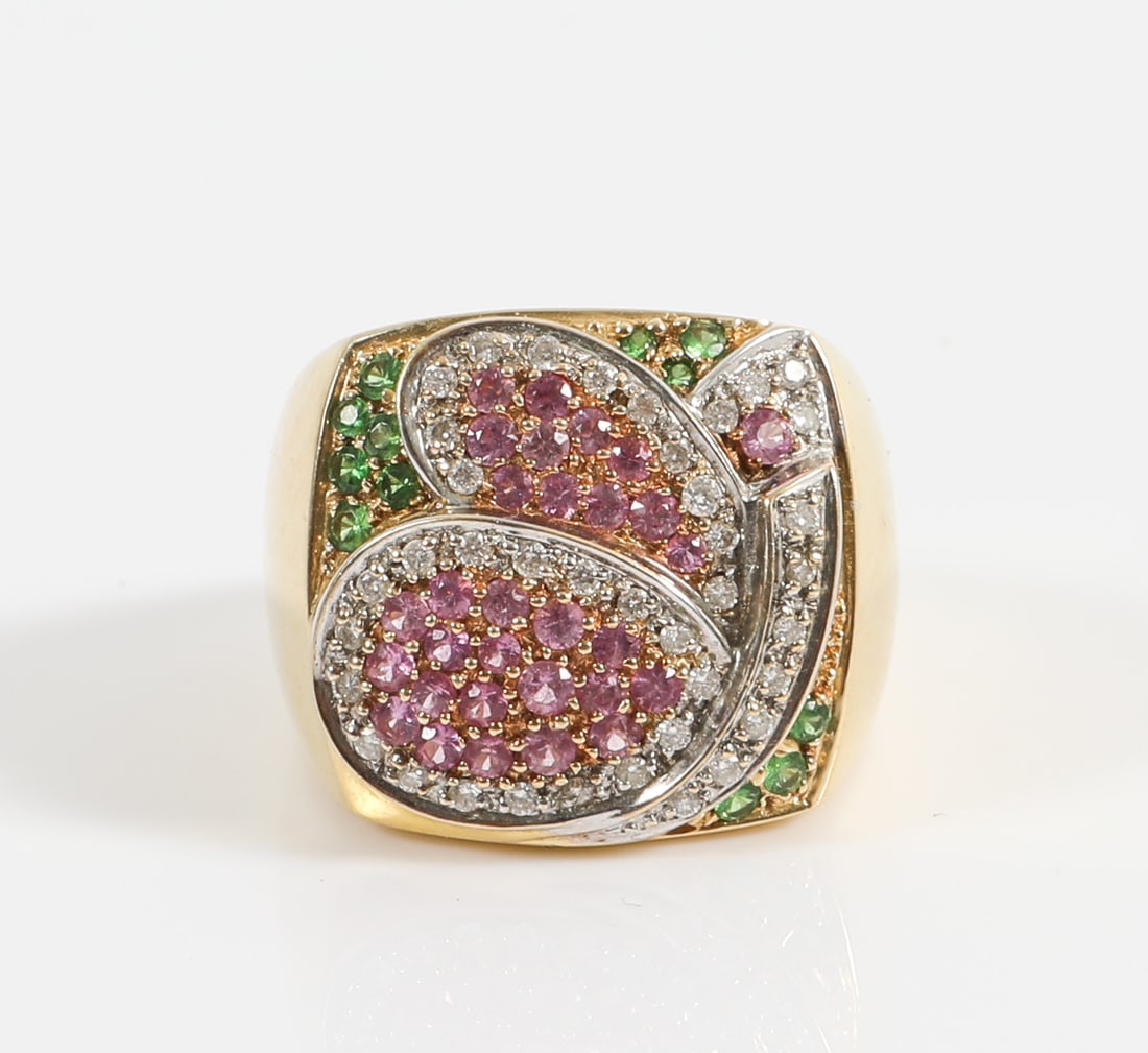 14K GOLD & GEMSTONE BUTTERFLY RING (1 of 12)