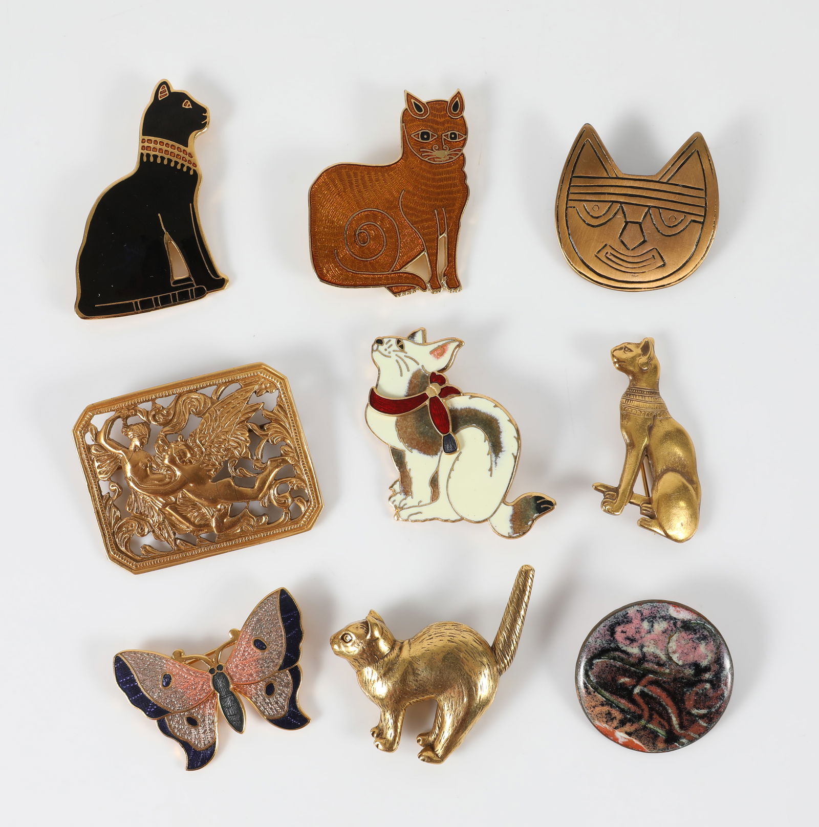 (9) MOSTLY FIGURAL BROOCHES (1 of 10)
