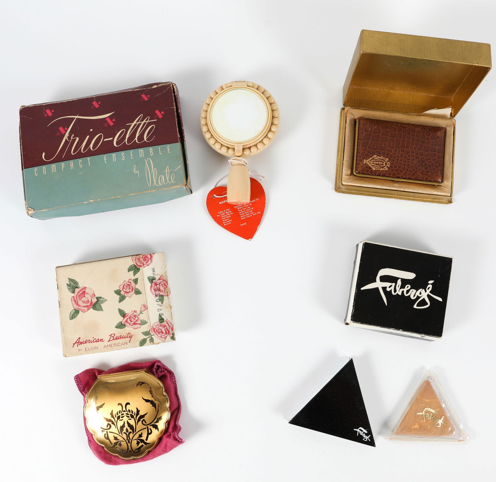 (4) VINTAGE COMPACTS with ORIGINAL BOXES, FABERGE, ETC. (1 of 12)