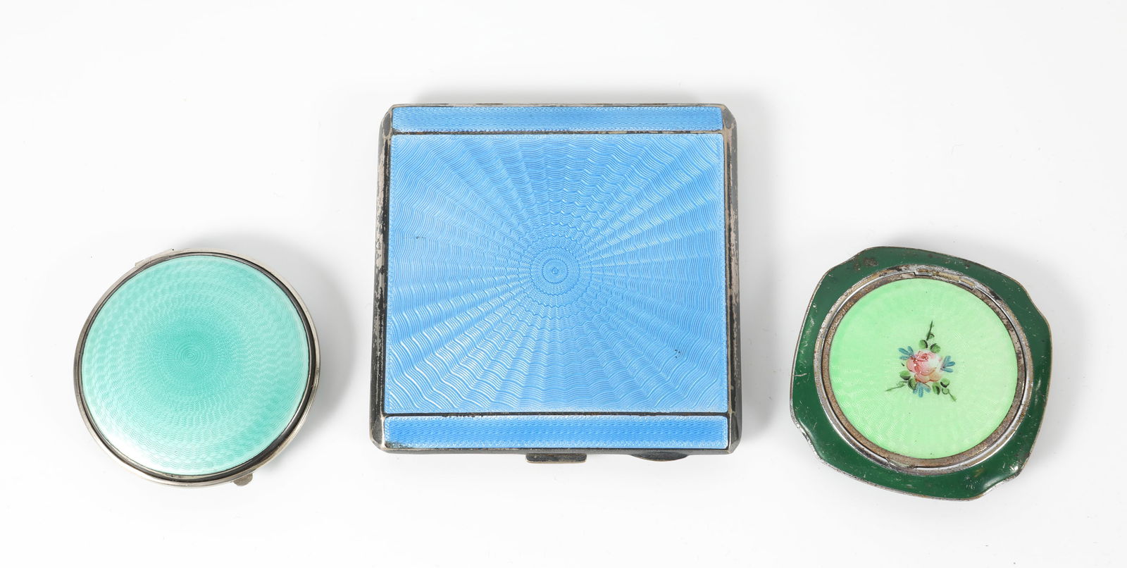 (3) PCS. ENAMELED COMPACTS & CIGARETTE CASE (1 of 8)