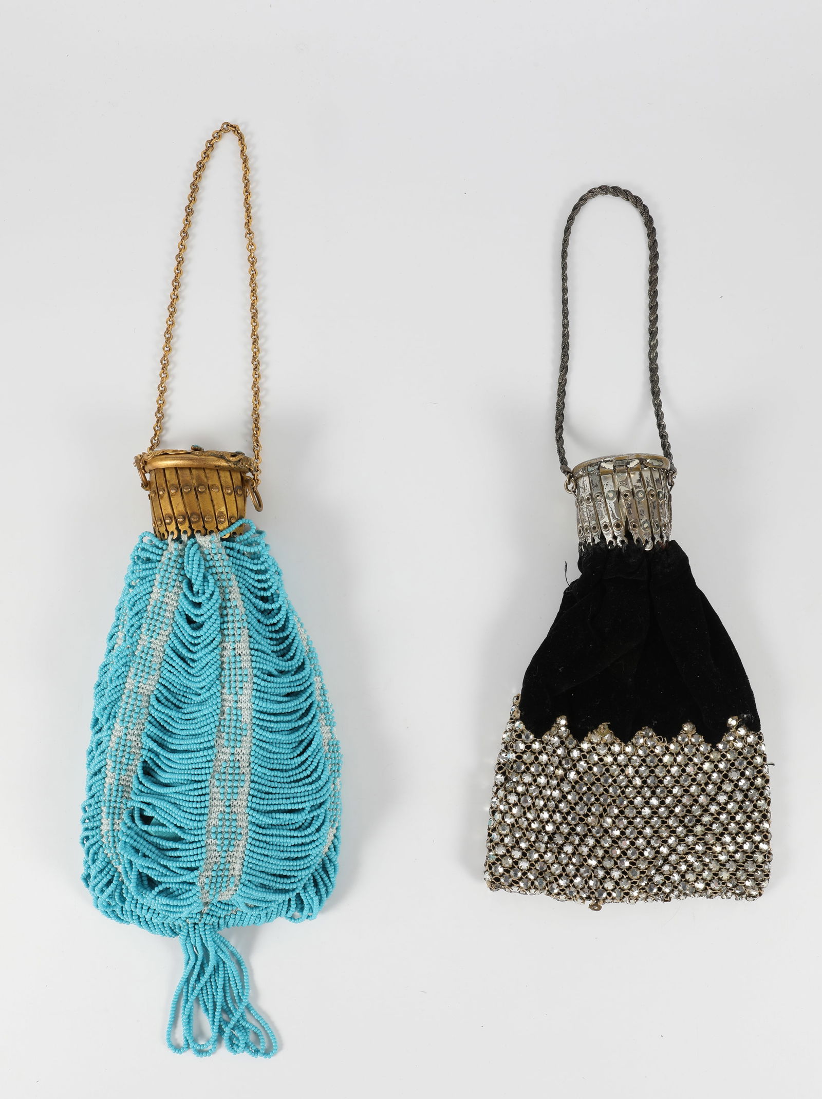(2) VINTAGE BEADED HANDBAGS WITH ACCORDION CLOSURE and CAP (1 of 11)