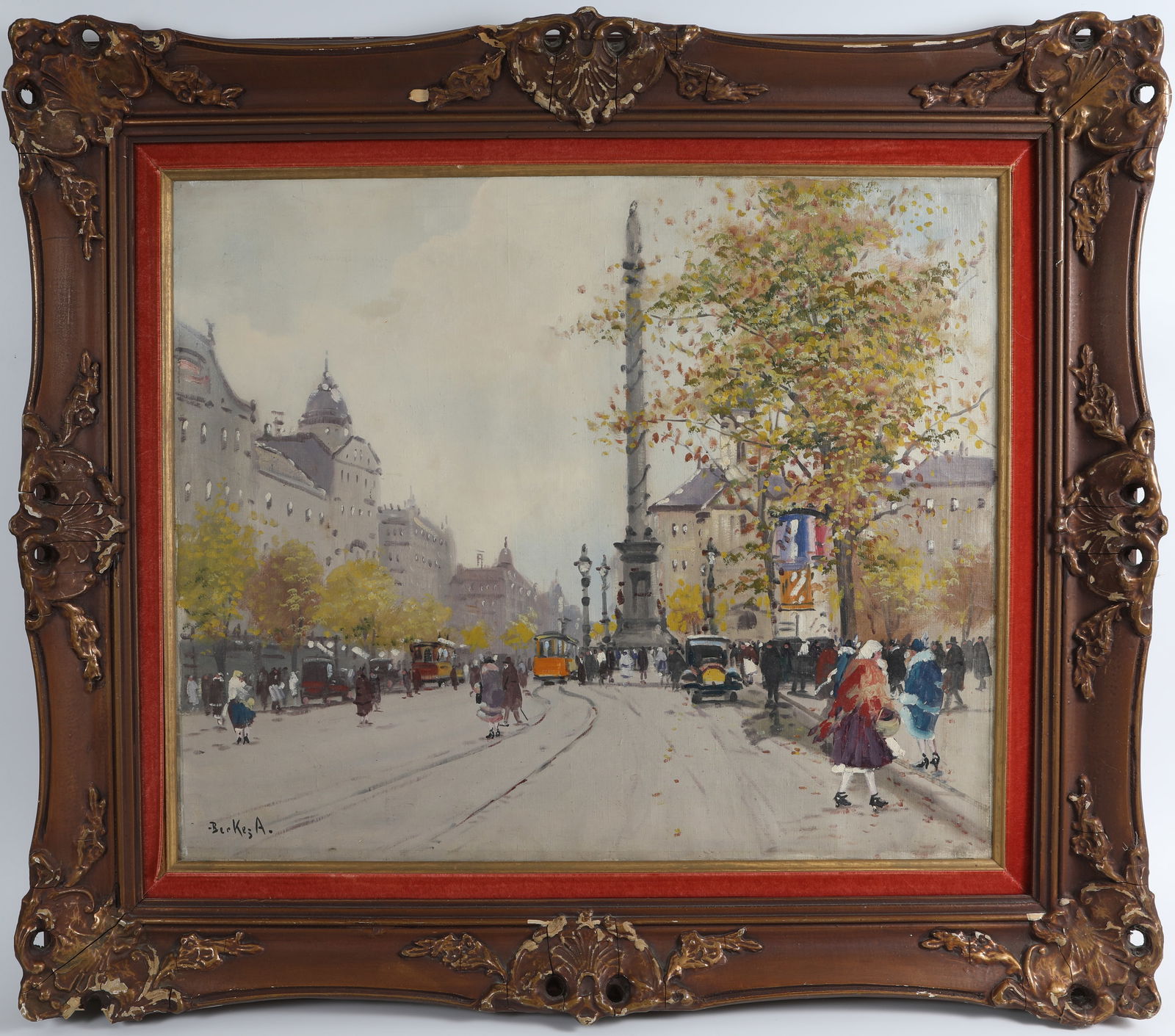 ANTAL BERKES OIL ON CANVAS PARISIAN SCENE (1 of 8)