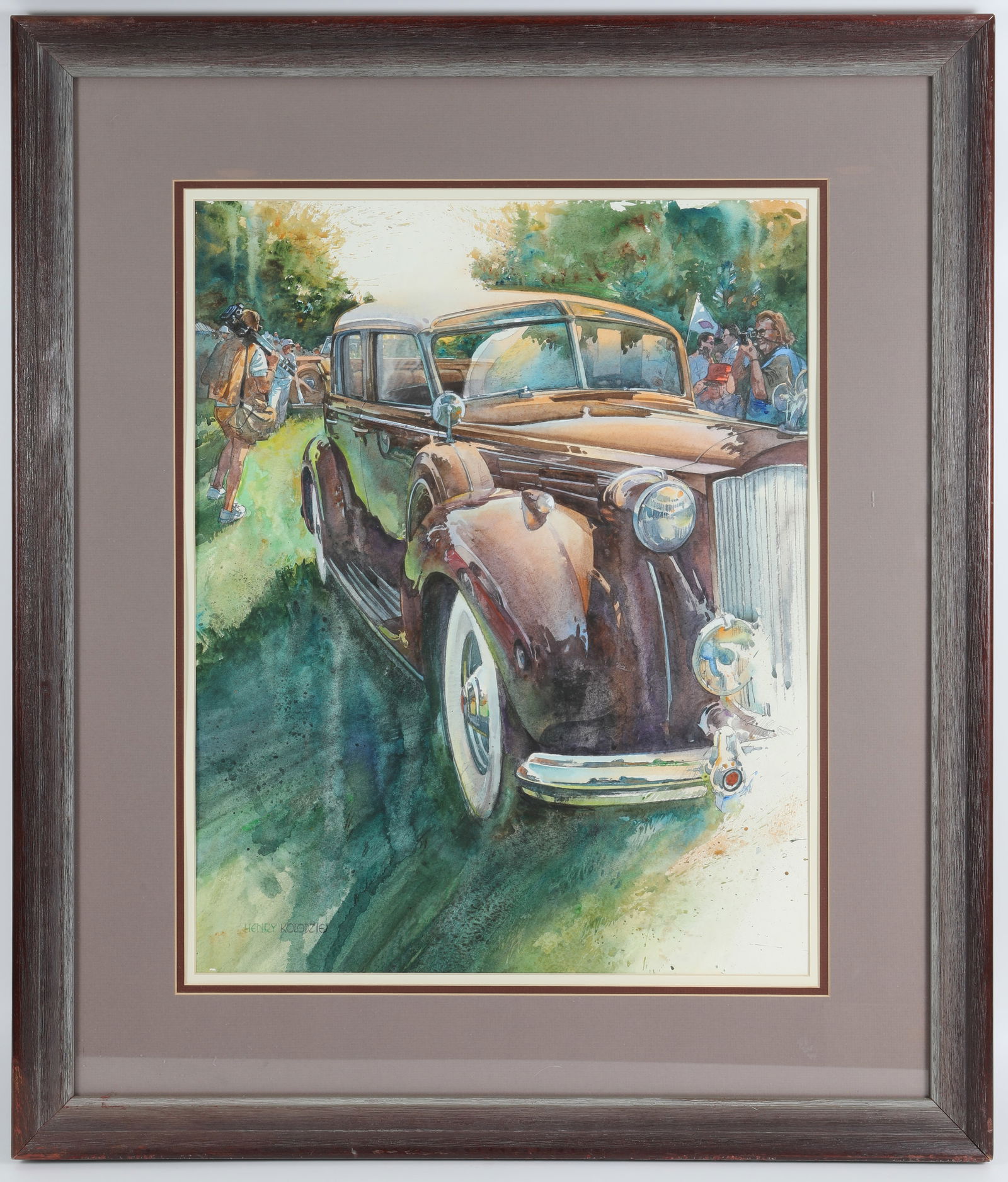 HENRY KOLODZIEJ AUTO SHOW WATERCOLOR - PACKARD SEDAN (1 of 8)
