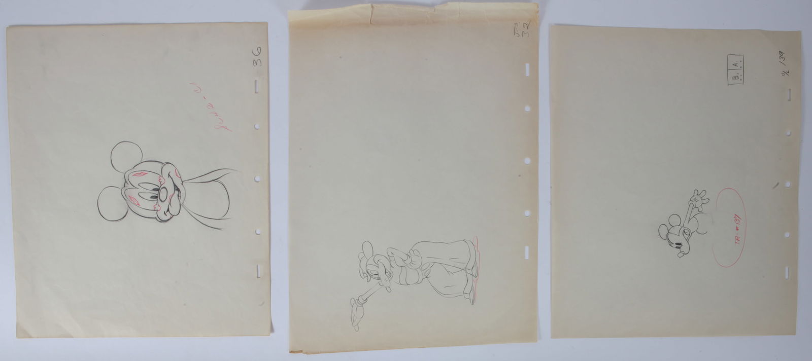 (3) VINTAGE DISNEY 12 FIELD ANIMATION DRAWINGS (1 of 15)