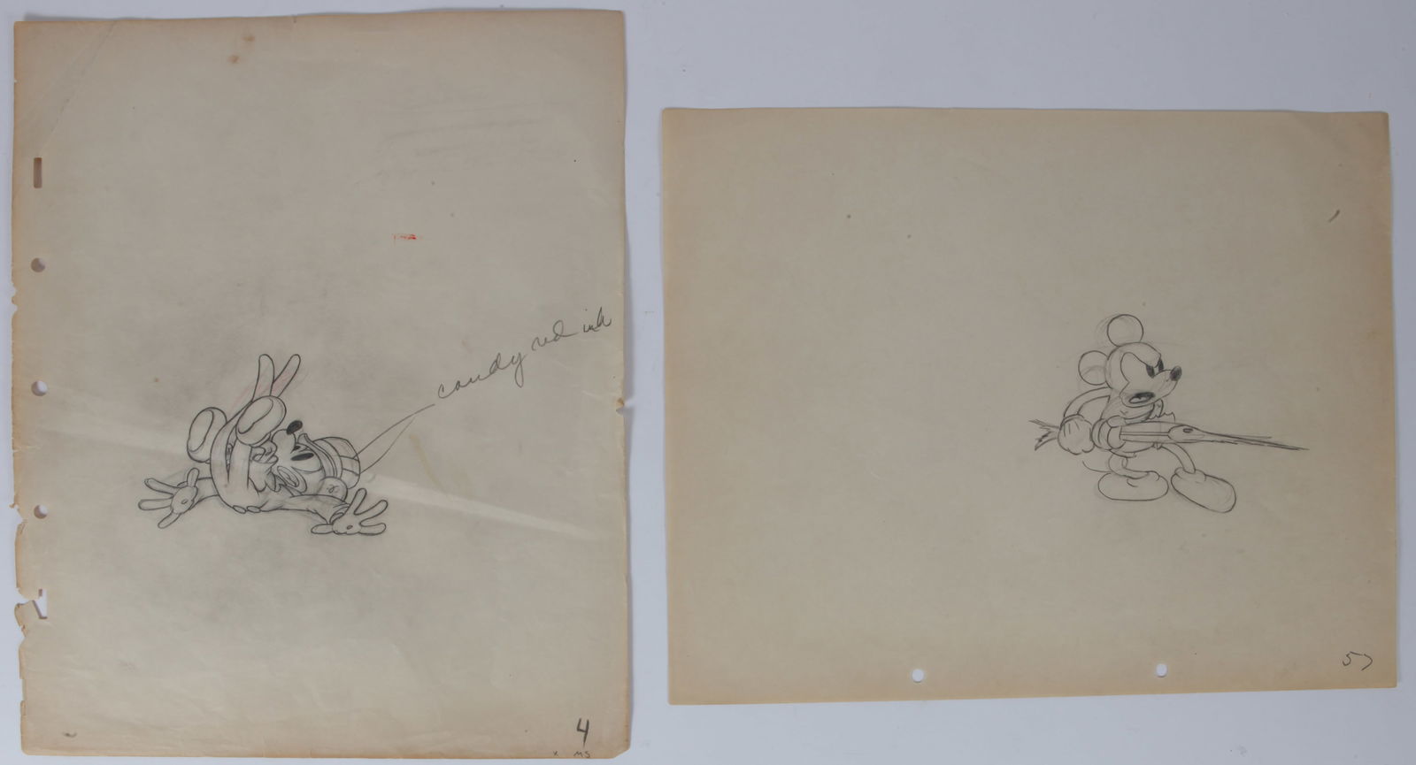 (2) VINTAGE DISNEY 12 FIELD ANIMATION DRAWINGS (1 of 8)