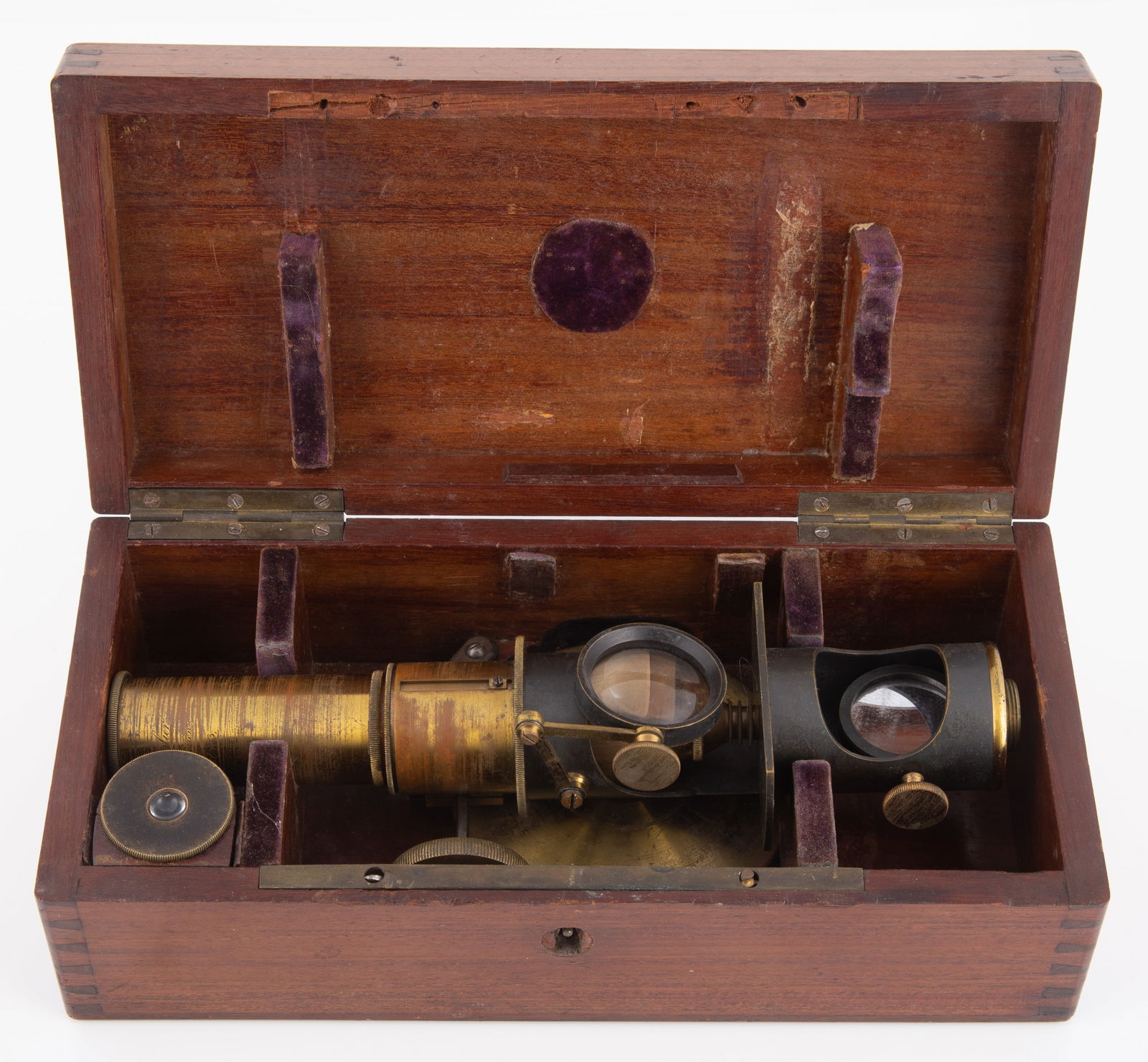 CASED MONOCULAR DRUM MICROSCOPE BY CHEVALIER (1 of 6)