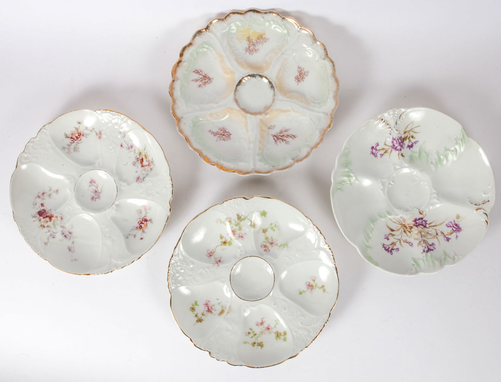 (4) VINTAGE GERMAN, ETC. PORCELAIN OYSTER PLATES (1 of 20)