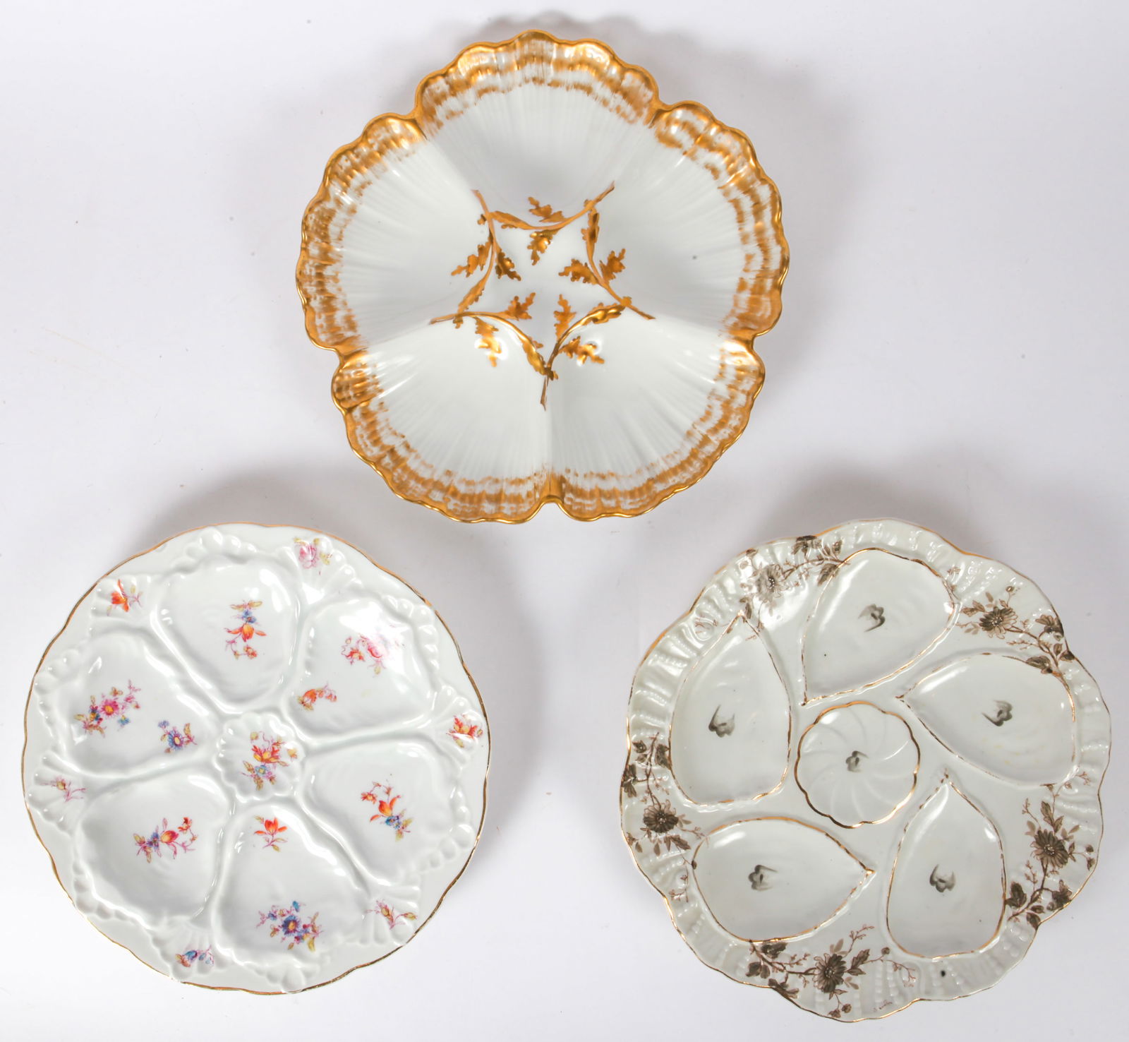 (3) VINTAGE PORCELAIN OYSTER PLATES (1 of 20)