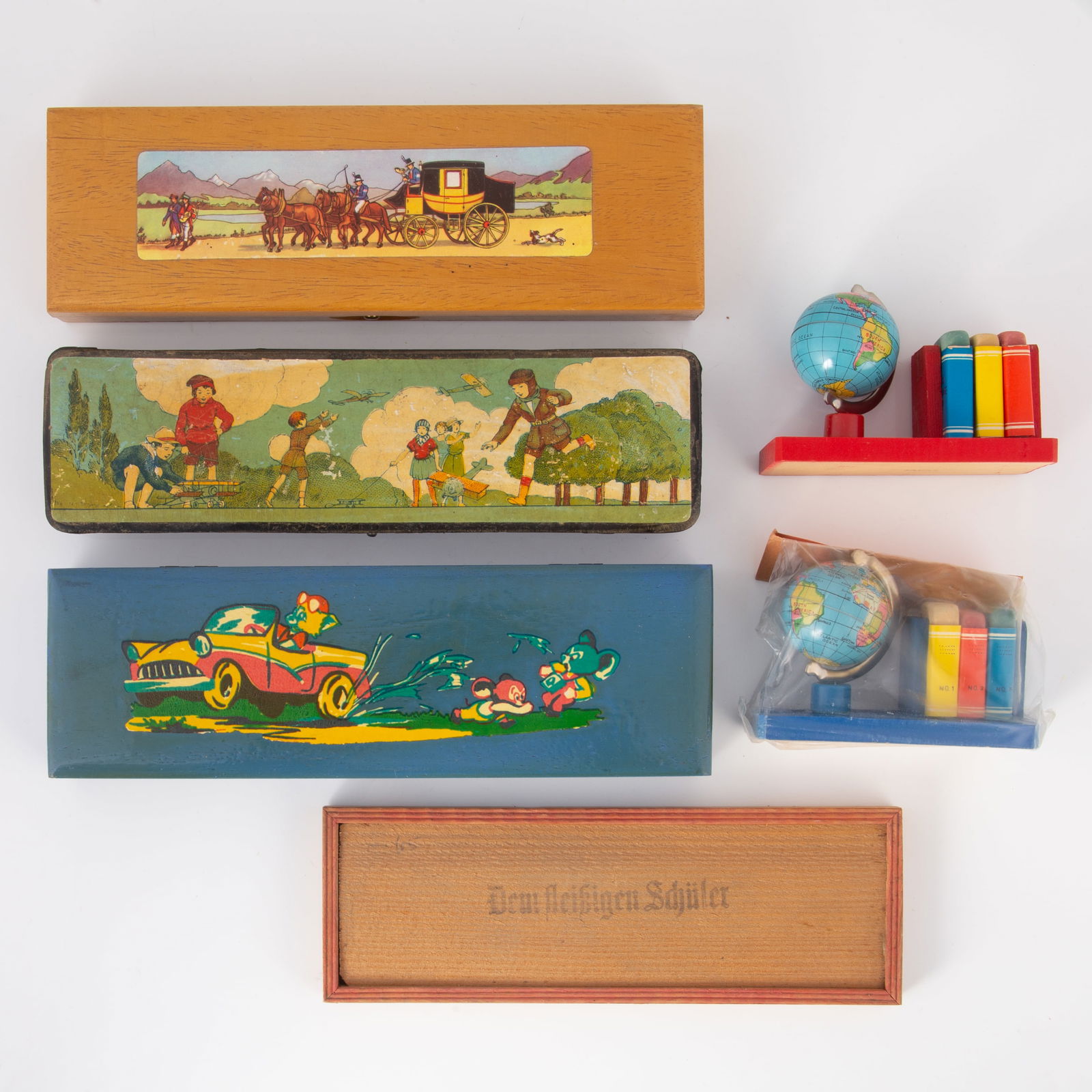 VINTAGE PENCIL CASES and ERASER SETS (6) (1 of 4)