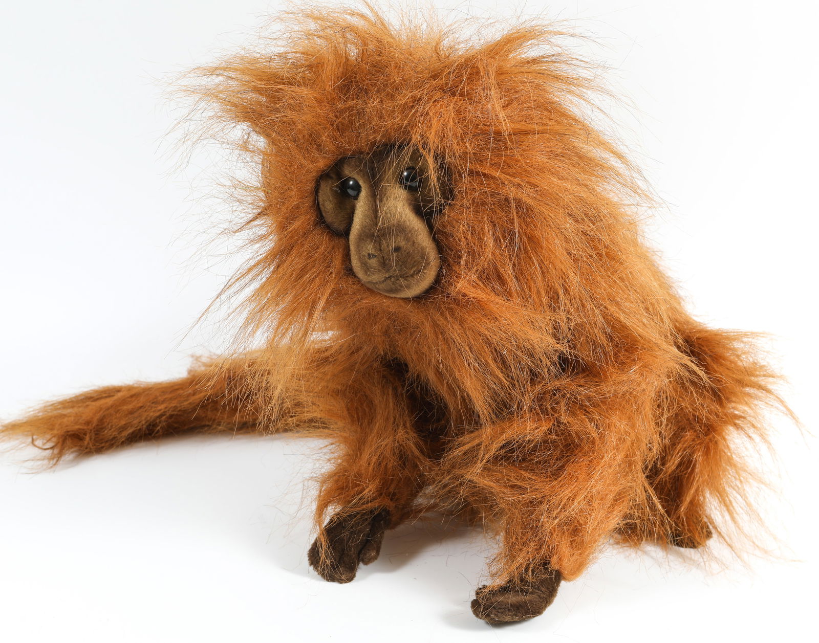 HANSA LIFE SIZE GOLDEN LION TAMARIN ANKARA: #4337; retains fabric tag and original paper tag; H-11", L-11" (not including tail); EX