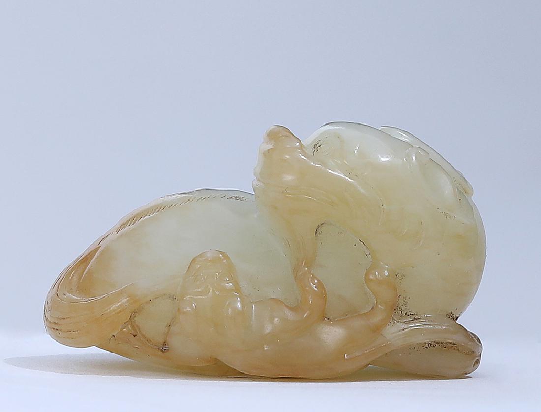 A WHITE JADE "BEAST" MING DYNASTY (1 of 3)